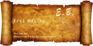 Ertl Béla névjegykártya